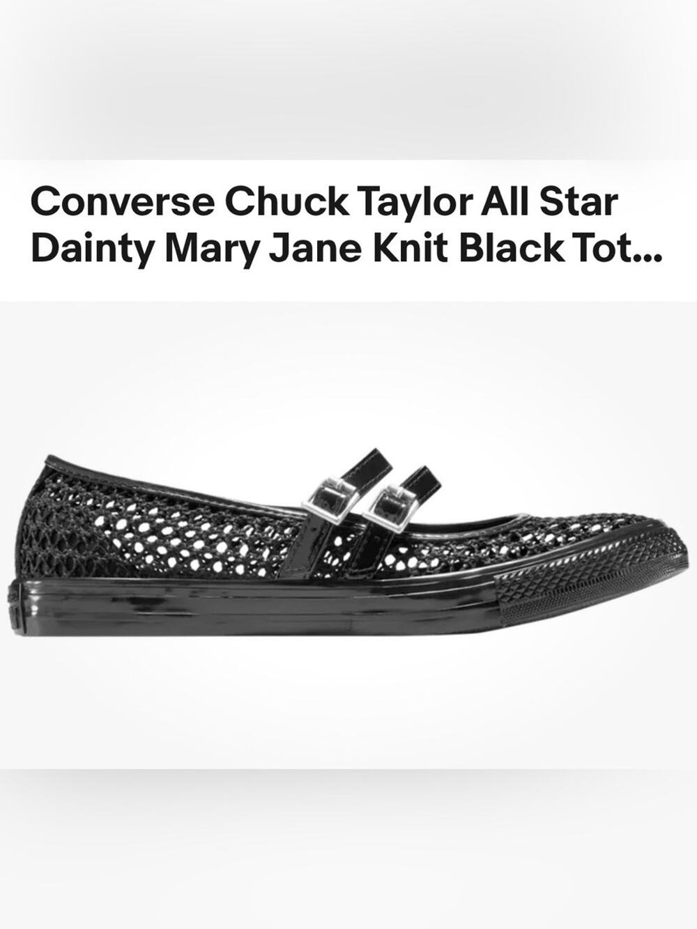 NEW Converse Chuck Taylor All Star Dainty Mary Jane Knit Black Black SZ 9